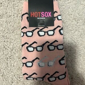 Hot Sox Pink Glasses Pattern Socks